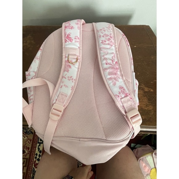 LoveShackFancy Pink Damask Backpack Pottery Barn Teen NWOT Mono Removed XL - Picture 4 of 6